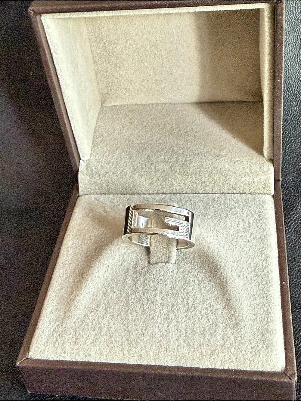 Gucci Interlocking G Open Band Ring Silver
